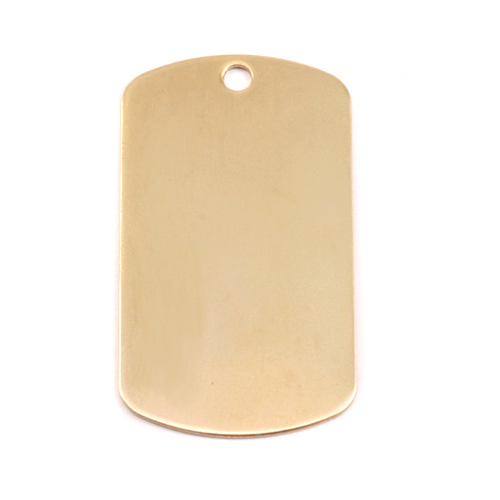 Metal Stamping Blanks Brass Large Dog Tag, 35mm (1.38") x 18mm (.71"), 24g